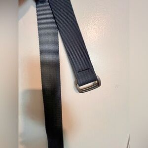 Bison Blue Nylon Belt with Silver Buckle